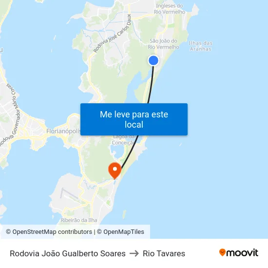 Rodovia João Gualberto Soares to Rio Tavares map