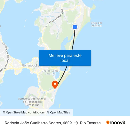 Rodovia João Gualberto Soares, 6809 to Rio Tavares map