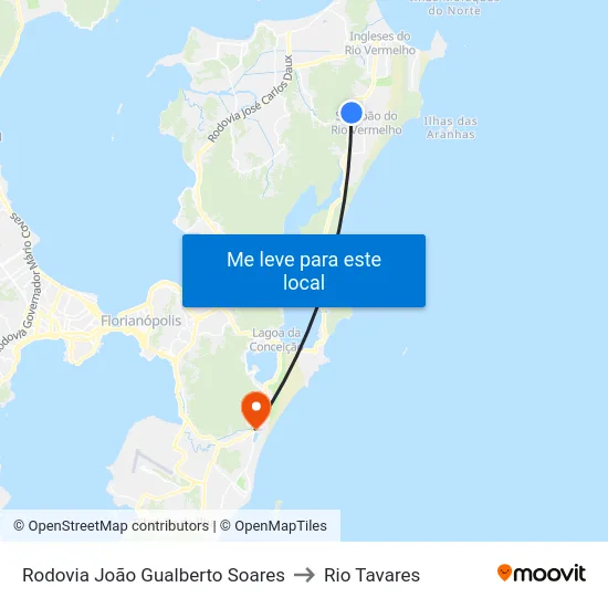 Rodovia João Gualberto Soares to Rio Tavares map