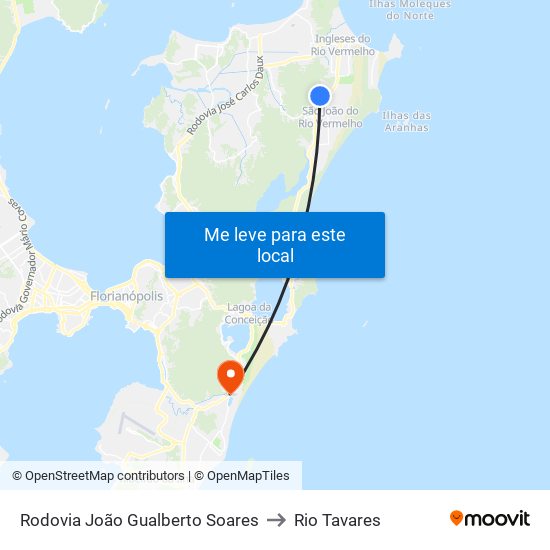 Rodovia João Gualberto Soares to Rio Tavares map