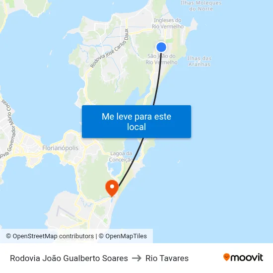 Rodovia João Gualberto Soares to Rio Tavares map