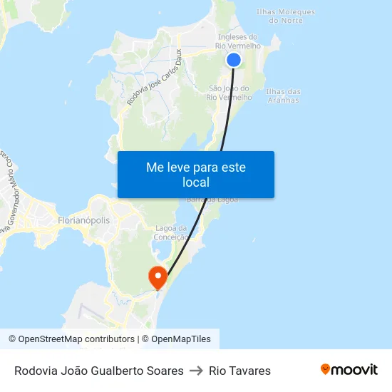Rodovia João Gualberto Soares to Rio Tavares map