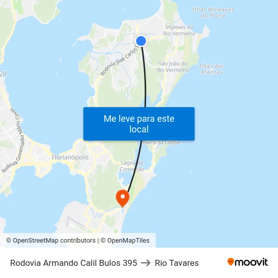 Rodovia Armando Calil Bulos 395 to Rio Tavares map