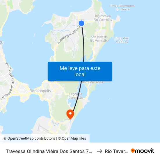 Travessa Olindina Viêira Dos Santos 72(01) to Rio Tavares map