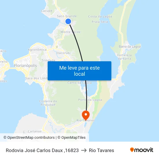 Rodovia José Carlos Daux ,16823 to Rio Tavares map