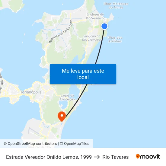 Estrada Vereador Onildo Lemos, 1999 to Rio Tavares map