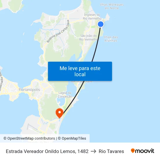 Estrada Vereador Onildo Lemos, 1482 to Rio Tavares map