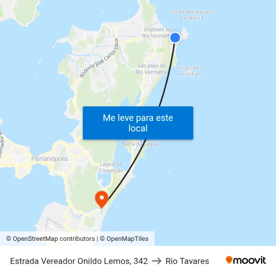 Estrada Vereador Onildo Lemos, 342 to Rio Tavares map