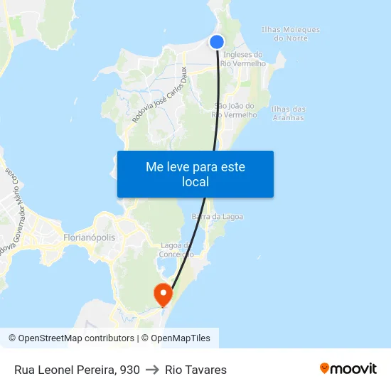 Rua Leonel Pereira, 930 to Rio Tavares map