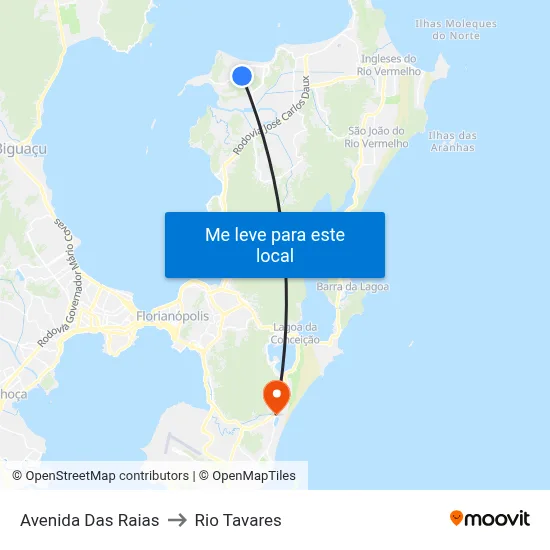 Avenida Das Raias to Rio Tavares map