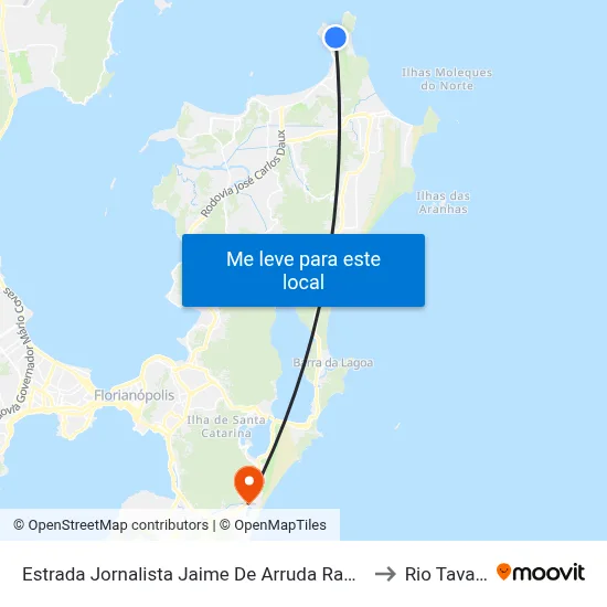 Estrada Jornalista Jaime De Arruda Ramos, 288 to Rio Tavares map