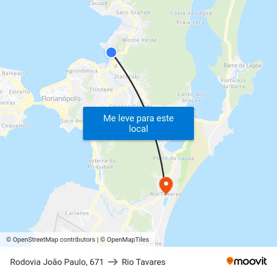 Rodovia João Paulo, 671 to Rio Tavares map