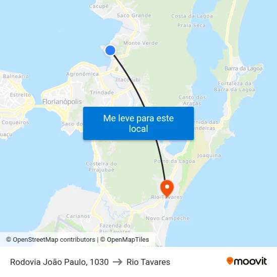 Rodovia João Paulo, 1030 to Rio Tavares map
