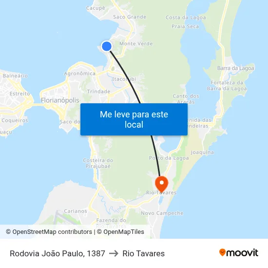 Rodovia João Paulo, 1387 to Rio Tavares map