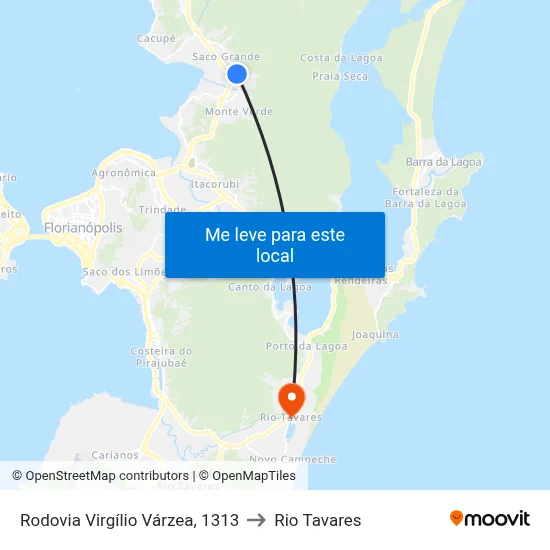 Rodovia Virgílio Várzea, 1313 to Rio Tavares map
