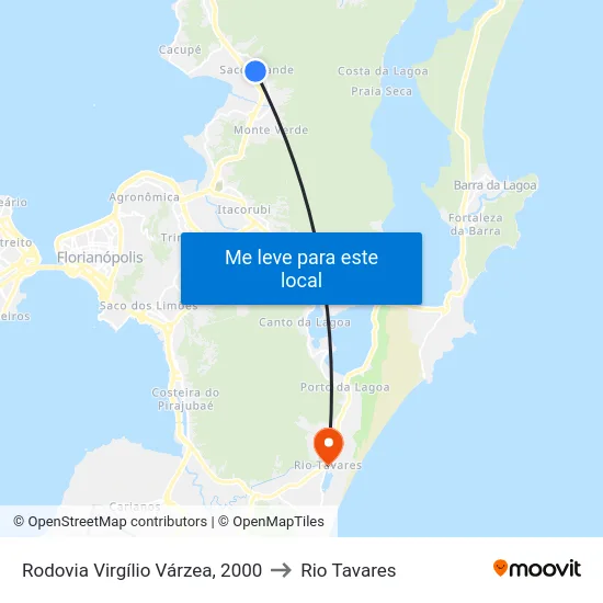 Rodovia Virgílio Várzea, 2000 to Rio Tavares map