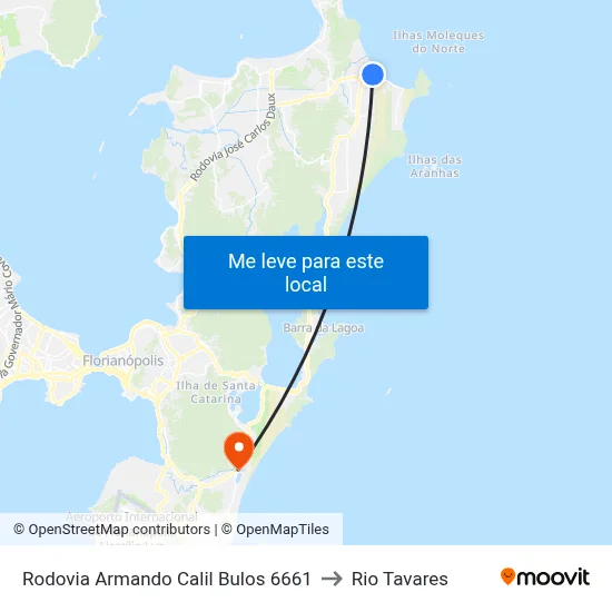 Rodovia Armando Calil Bulos 6661 to Rio Tavares map