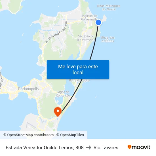 Estrada Vereador Onildo Lemos, 808 to Rio Tavares map