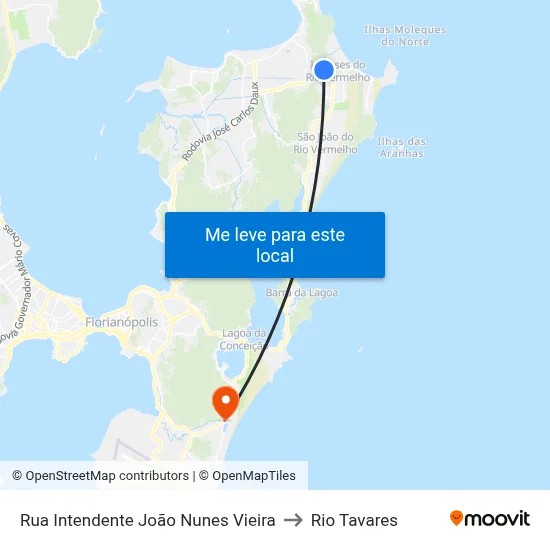 Rua Intendente João Nunes Vieira to Rio Tavares map