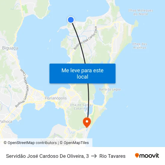 Servidão José Cardoso De Oliveira, 3 to Rio Tavares map