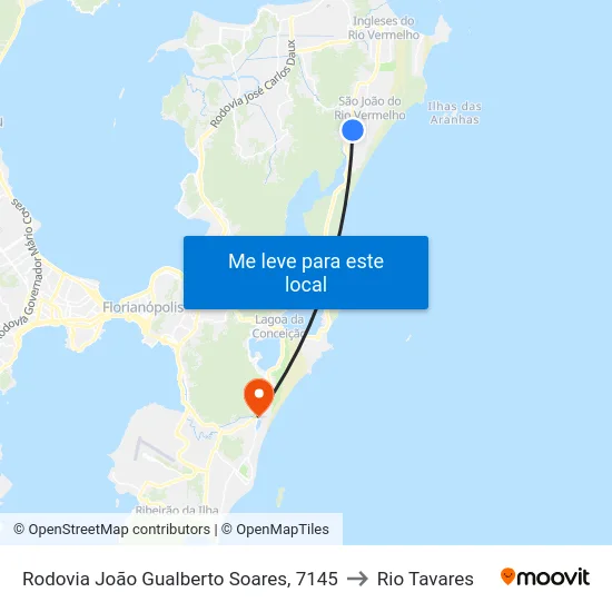 Rodovia João Gualberto Soares, 7145 to Rio Tavares map