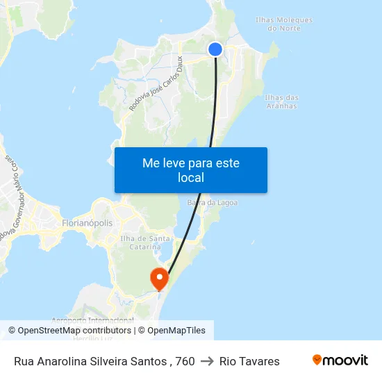 Rua Anarolina Silveira Santos , 760 to Rio Tavares map