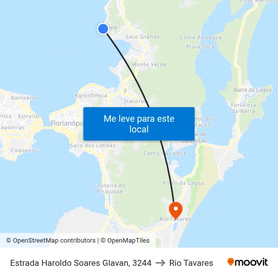 Estrada Haroldo Soares Glavan, 3244 to Rio Tavares map