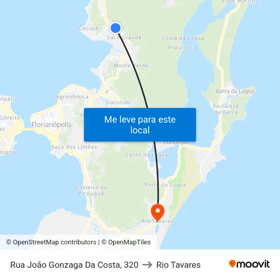 Rua João Gonzaga Da Costa, 320 to Rio Tavares map