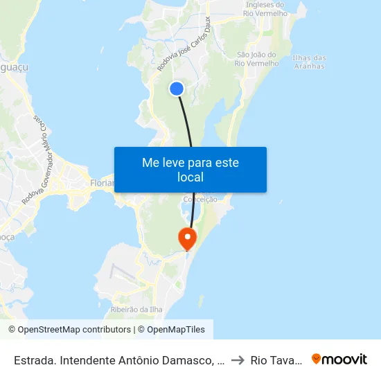 Estrada. Intendente Antônio Damasco, 3131 to Rio Tavares map