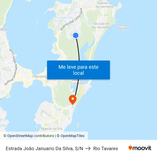 Estrada João Januario Da Silva, S/N to Rio Tavares map