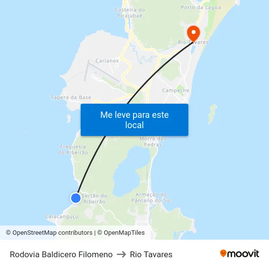 Rodovia Baldicero Filomeno to Rio Tavares map