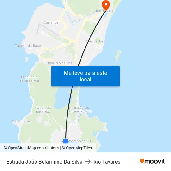 Estrada João Belarmino Da Silva to Rio Tavares map