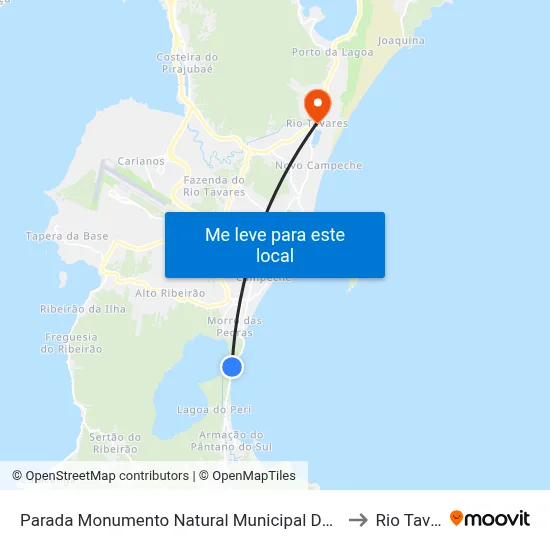 Parada Monumento Natural Municipal  Da Lagoa Do Peri to Rio Tavares map