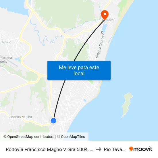 Rodovia Francisco Magno Vieira 5004, 5027 to Rio Tavares map