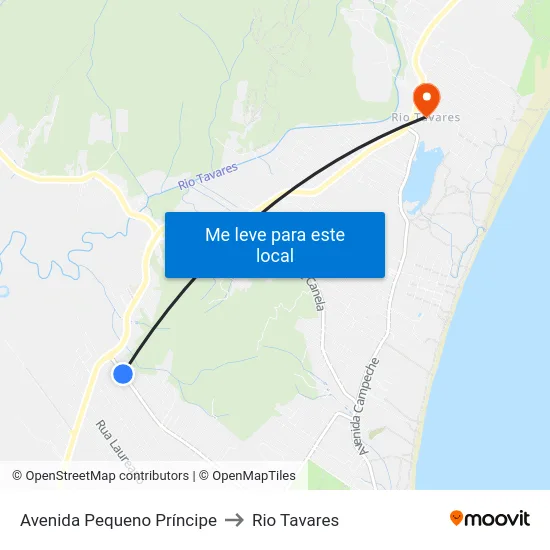 Avenida Pequeno Príncipe to Rio Tavares map