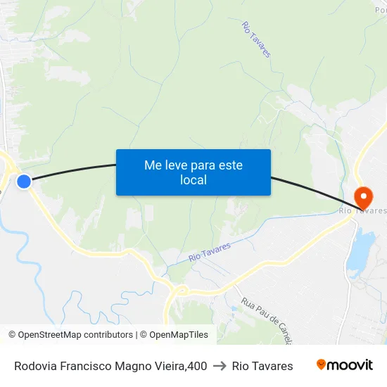 Rodovia Francisco Magno Vieira,400 to Rio Tavares map