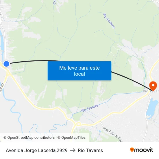 Avenida Jorge Lacerda,2929 to Rio Tavares map