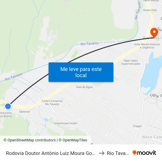 Rodovia Doutor Antônio Luiz Moura Gonzaga to Rio Tavares map