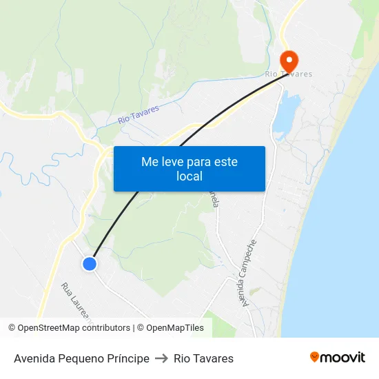 Avenida Pequeno Príncipe to Rio Tavares map