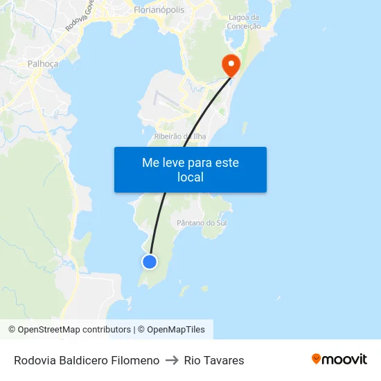 Rodovia Baldicero Filomeno to Rio Tavares map