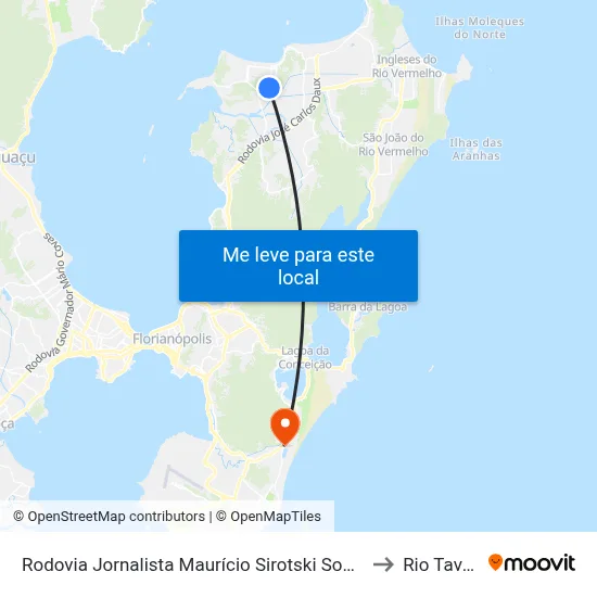 Rodovia Jornalista Maurício Sirotski Sobrinho, 1050 to Rio Tavares map