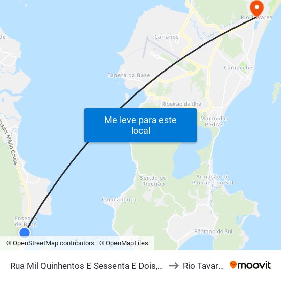 Rua Mil Quinhentos E Sessenta E Dois, 96 to Rio Tavares map