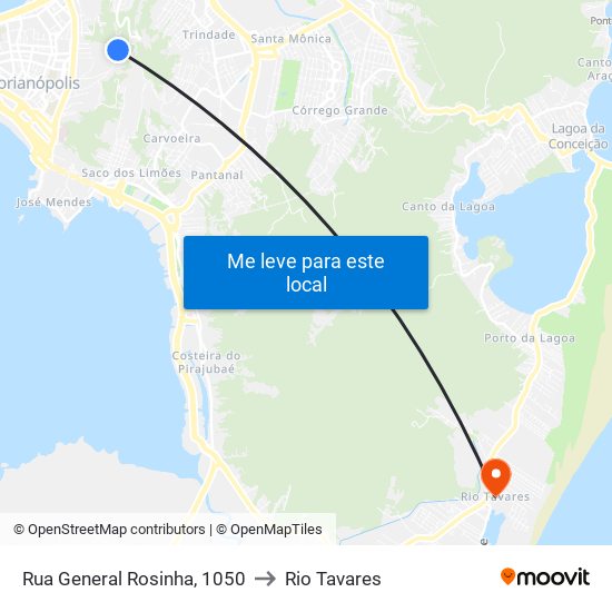 Rua General Rosinha, 1050 to Rio Tavares map