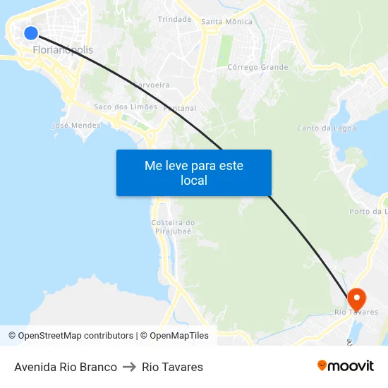 Avenida Rio Branco to Rio Tavares map
