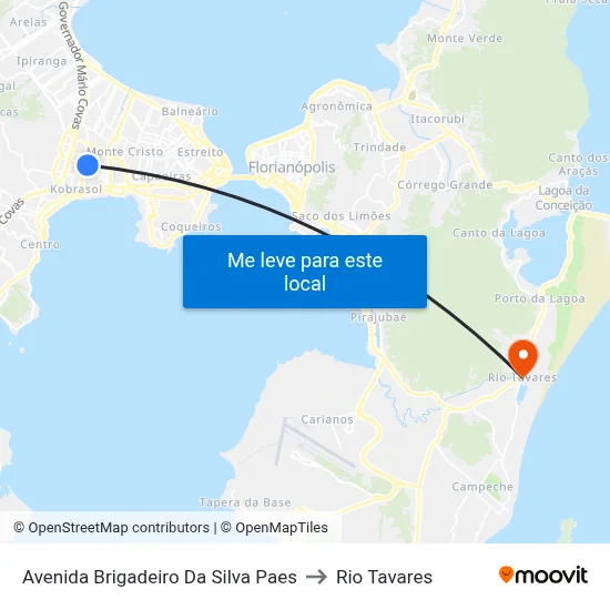 Avenida Brigadeiro Da Silva Paes to Rio Tavares map