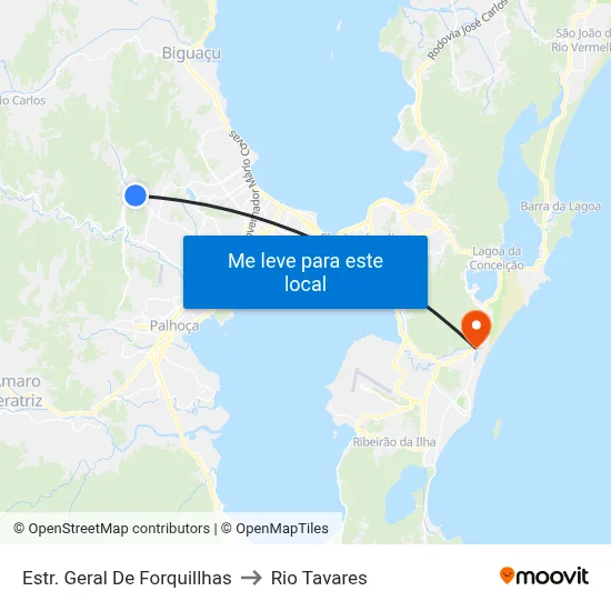 Estr. Geral De Forquillhas to Rio Tavares map