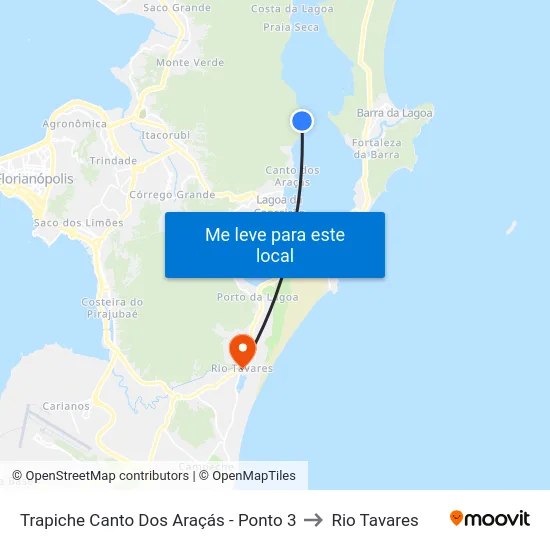 Trapiche Canto Dos Araçás - Ponto 3 to Rio Tavares map