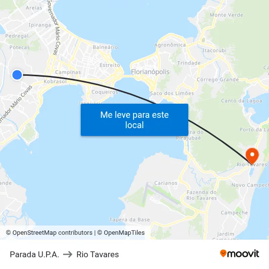 Parada U.P.A. to Rio Tavares map