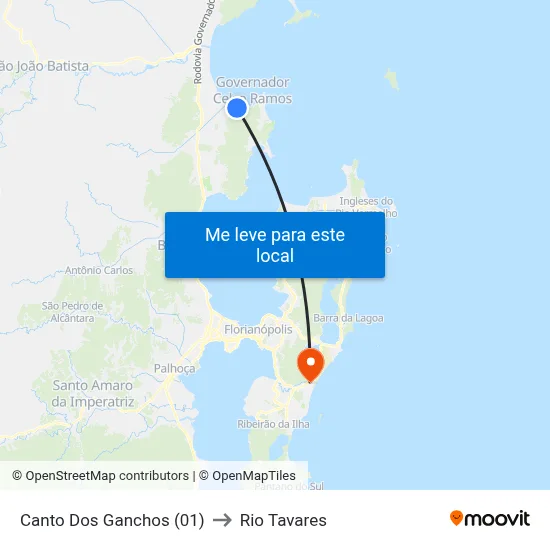 Canto Dos Ganchos (01) to Rio Tavares map
