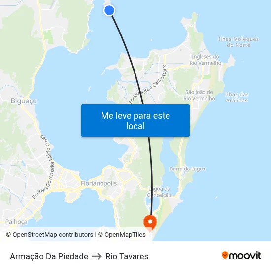Armação Da Piedade to Rio Tavares map